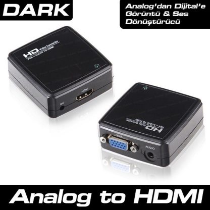 Dark VGA Erkek to HDMI Dişi Çevirici