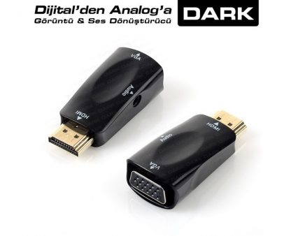 Dark HDMI Erkek to VGA Dişi + Ses Çevirici