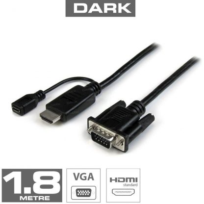 Dark HDMI Erkek To VGA Erkek Çevirici Kablo (1.8m)
