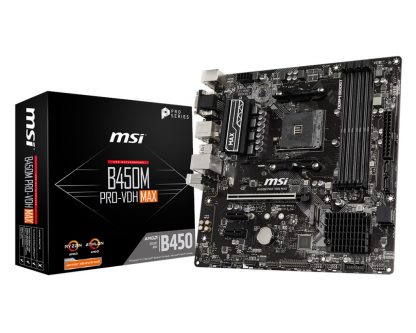 MSI B450M Pro-Vdh Max AM4 Ryzen DDR4 Vga Dvi Hdmi