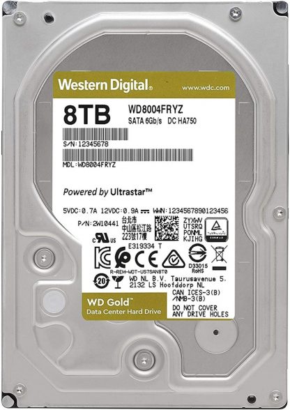 WD 8TB Gold 3.5" 7200Rpm 256MB Sata3 WD8004FRYZ