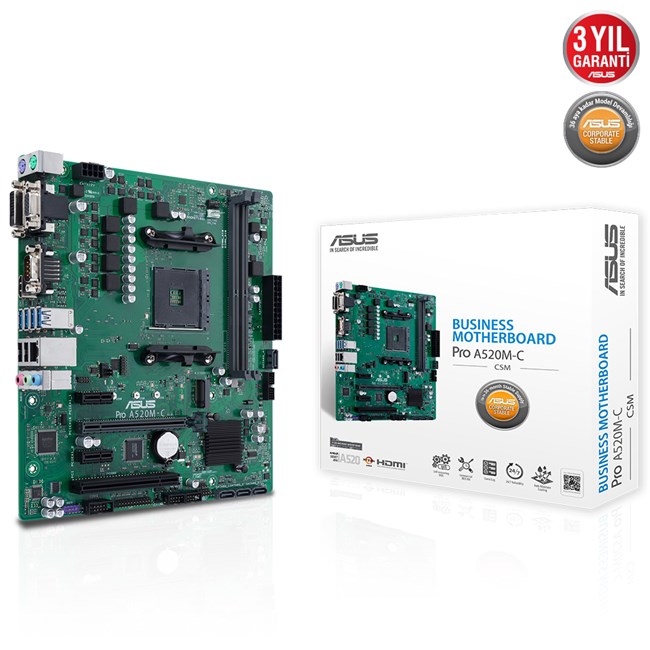 Asus Pro A520M-C/Csm AM4 Ryzen Vga Dvi Hdmi DDR4 fiyat Asus Pro A520M-C/Csm AM4 Ryzen Vga Dvi Hdmi DDR4