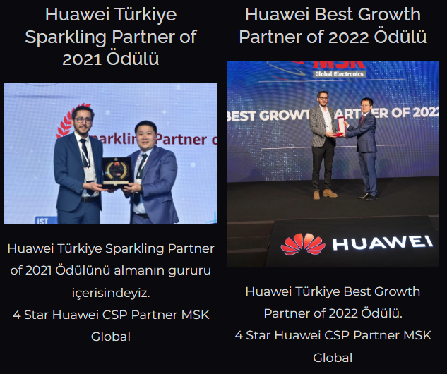 Huawei 2021-2022 ve 2023 ödüllü partneri msk global